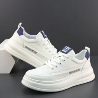 真皮小白鞋男头层牛皮透气厚底增高轻便软底运动休闲鞋子时尚板鞋