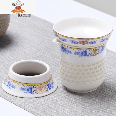 茶漏网茶滤器茶隔陶瓷套装茶具配件茶叶过滤网泡茶器创意茶杯 茶漏+送公道杯-玲珑田园玫瑰 敬平
