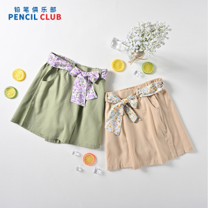 [1件3折]铅笔俱乐部童装2025夏装新款女童短裤儿童薄款裤子中大童休闲裤子