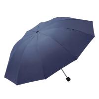 天堂 黑胶加大加固61cm×10骨三折晴雨伞33188E 藏青色