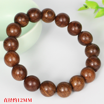 金丝檀手串单圈12mm绕指柔盘玩木质佛珠文玩男女情侣饰品檀木手链送女朋友老婆情人节七夕生日礼物