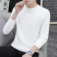 2023新款圆领毛衣男韩版秋冬季潮流内搭针织打底衫长袖黑色毛线衣