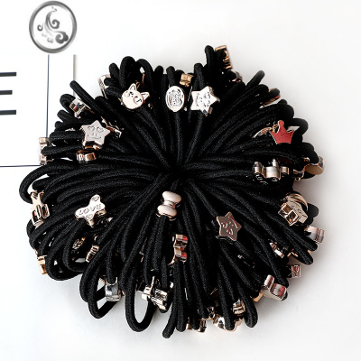 JiMi加粗黑色发圈女扎头发简约绑头绳高弹力皮圈大人皮套粗头绳橡皮筋