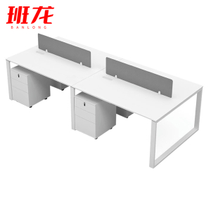 班龙电脑桌2.8m四人位含柜套