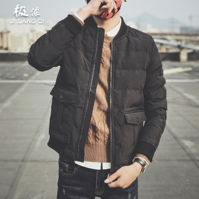 NEWLAKE冬季韩版修身潮流短款棉衣男加厚帅气棒球服棉袄青年百搭棉服外套棉衣