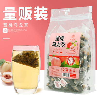 谯韵堂蜜桃乌龙茶50小包量贩装三角包茶白桃乌龙水蜜桃茶苹果干泡茶果味茶花草茶175g量贩装（50小包）