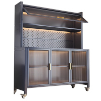 苏宁 质凡 现代简约厨房储物柜家用置物架餐边橱柜/ZF-CG009/1200*420*1570mm