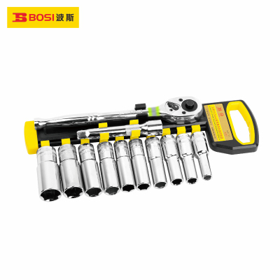 波斯(BOSI) 荧光系列12件12.5mm系列塑夹长套筒组套 1/2寸 套
