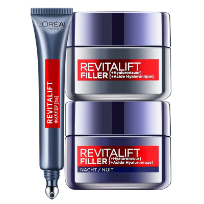 欧莱雅(L’OREAL)女士套装复颜玻尿酸水光充盈导入面霜化妆品护肤套装3件套（日霜+晚霜+眼霜）