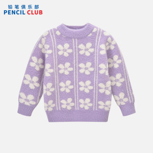 [1件3折]铅笔俱乐部童装2025冬装新款女童毛衣中大童樽领针织衫儿童保暖厚毛衫