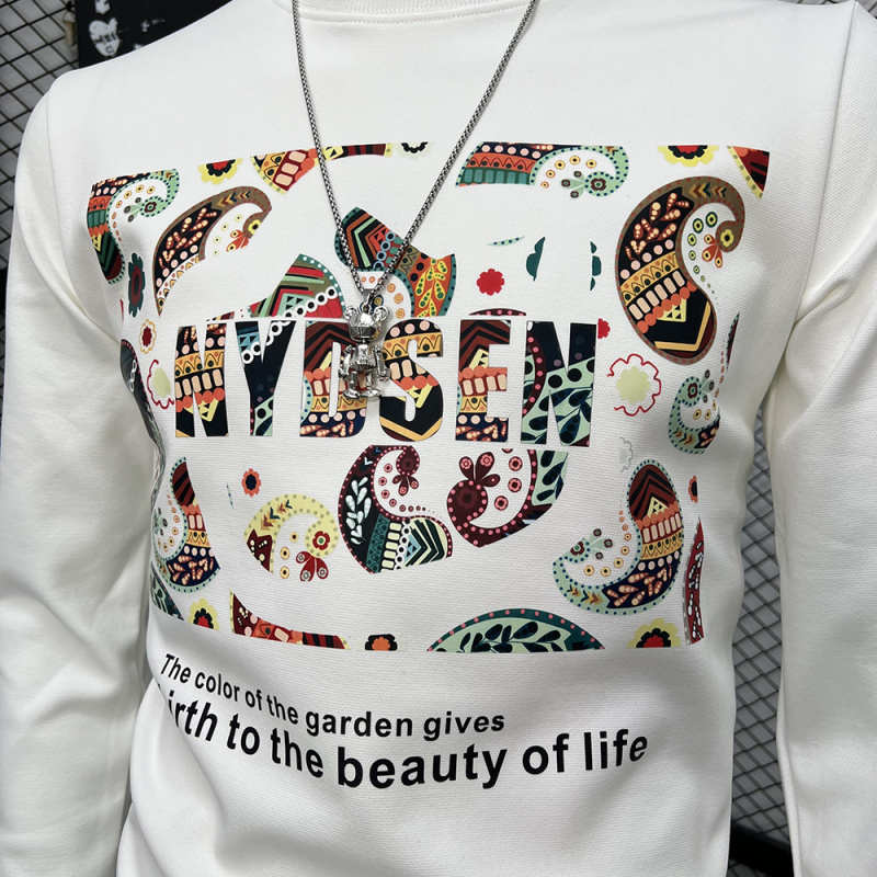 欧货长袖体恤男装打底衫卫衣印花时尚潮流字母圆领修身体恤衫上衣_1