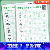 [一年级上+下册]每日30字各3本 [正版]减压同步字帖每日30字一年级字帖练字上册语文同步练字帖小学生二三四五六年级人