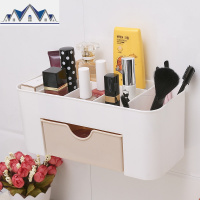 壁挂抽屉式化妆品收纳盒梳妆台护肤品桌面收纳盒置物架塑料收纳箱 三维工匠