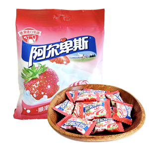 阿尔卑斯特浓牛奶硬糖焦香源味草莓缤纷乐果袋装150g婚庆结婚喜糖