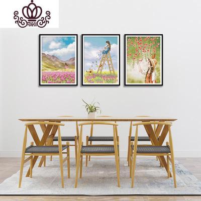 封后十字绣2019新款客厅卧室小件三联画满绣自己绣手工森林日记挂画Y610532森林日记-木梯女孩(11CT白/满绣)