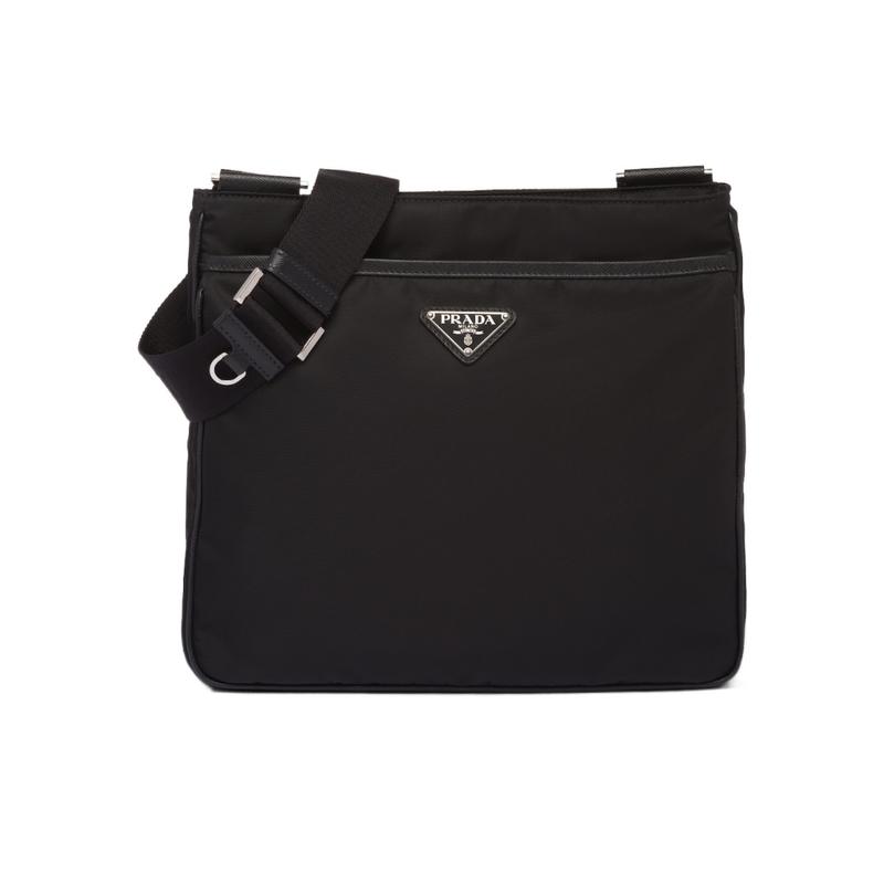 普拉达(PRADA)纤薄方正廓形再生尼龙单肩包耐用实用潮男潮女出行