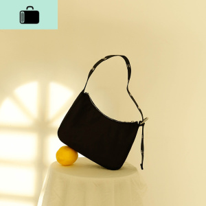 包2020新款潮牌个性暗黑系软面复古尼龙腋下包针扣单肩包NEW LAKE 黑色紧急补货中女士单肩包 黑色紧急补货中