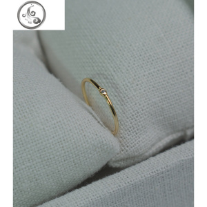 hzyeyuan简易小锆石戒指女开口可调节活口指环925纯银镀金潮 JiMi 81163简易小锆石戒指