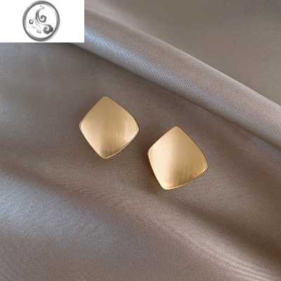 JiMi磨砂简约方块复古港风2023年新款潮耳环网红气质耳钉韩国耳坠耳饰