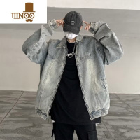 YANXU美式高街vintage复古牛仔外套潮牌男oversize痞帅感夹克