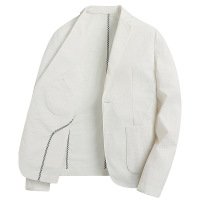 锦棉无里包边防晒西装男士春夏薄款单层免烫西服便西