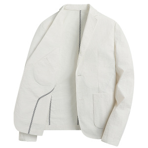 锦棉无里包边防晒西装男士春夏薄款单层免烫西服便西