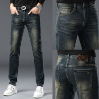 专属国际牛仔裤男士修身小直筒潮流青年个性痞帅轻奢高端百搭