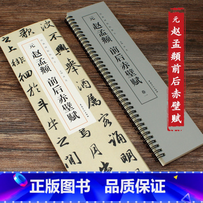 [正版]元赵孟俯前后赤壁赋经典碑帖临摹卡全二卷行书近距离临摹字卡赵孟頫行书前后赤壁赋软笔毛笔行书书法教程临帖练字帖练字