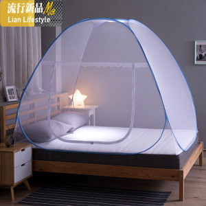 蒙古包蚊帐回形底坐床防摔包底防尘顶布家用免安装加密加厚1.8m床 三维工匠