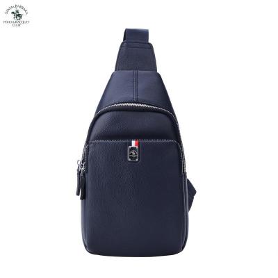 圣大保罗胸包男软头层牛皮休闲学生背包单肩斜挎男士运动小包新款正品情人节礼物新年礼物