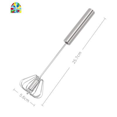 半自动打蛋器家用手动按压式小型蛋清奶油打发器烘焙鸡蛋搅拌器棒 FENGHOU 半自动-不锈钢原色