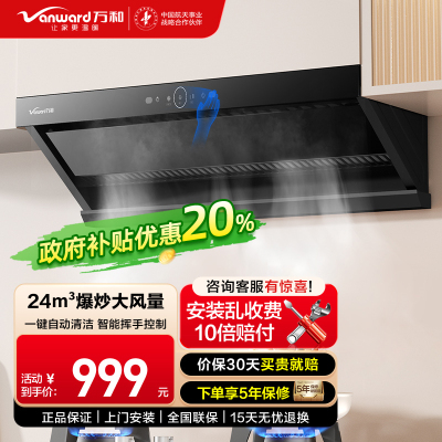 万和吸油烟机24m³爆炒大风量一级能效 CXW-358-WZ710