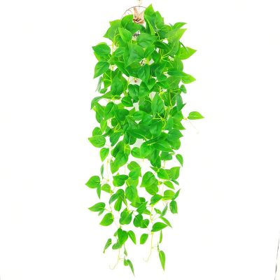 三维工匠仿真绿萝挂墙墙上装饰壁挂假花植物塑料藤条吊篮绿植墙壁遮挡遮丑精灵绿萝1束赠挂篮仿真植物