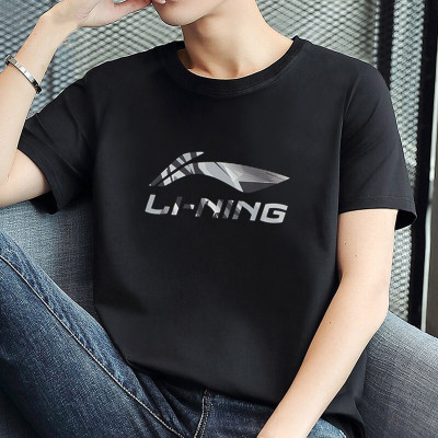 李宁短袖T恤男夏季新款韦德短袖运动休闲上衣透气纯棉T恤