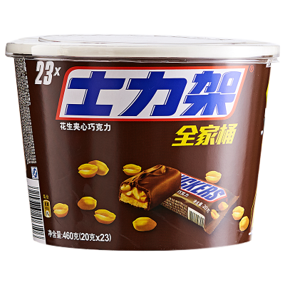 士力架花生牛奶夹心巧克力460g桶装分享装全家花生牛奶夹心460g
