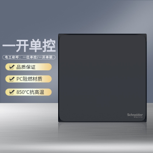 施耐德电气开关插座 皓呈雅致黑 开关插座86型面板 家用墙壁式 五孔一开弱电插座