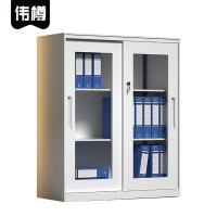 伟樽铁皮矮柜白色玻璃移门900*400*1090mm台