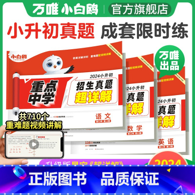 语文❤小升初真题[套卷]1本 [正版]2024万唯小白鸥小升初真题卷数学语文英语毕业分班考试卷重点中学2023招生分班真