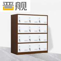 晋舰多门更衣柜带锁工具柜教室学生书包柜多格子收纳柜 咖白十二门