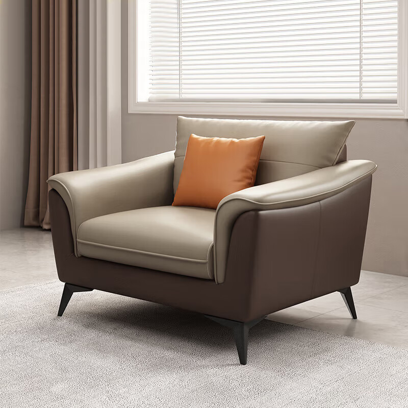 绵冠 简约休闲办公商务接待洽谈西皮沙发 单人位1050*850*870mm