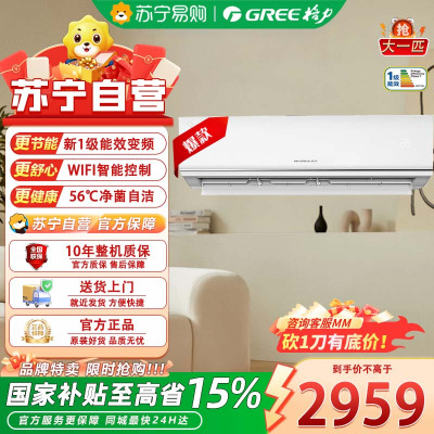 格力(GREE)壁挂式空调 KFR-26GW/(26550)FNhAa-B1 大1匹京炫新一级能效变频冷暖