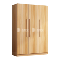 鑫星奈 XXN4022321 简约木质衣柜衣服收纳柜 浅胡桃色三门