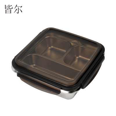皆尔 304不锈钢 饭盒 三格高盖款 /个
