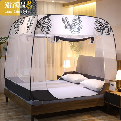 蒙古包蚊帐1.8m 家用宝宝防摔儿童三开1.5m防蚊可折叠2米床加密 三维工匠