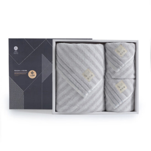 洁丽雅新疆棉抗菌浴巾套装礼盒纯棉柔软吸水大号毛浴巾 毛巾*2+浴巾*1 浅灰 W0846+W0640
