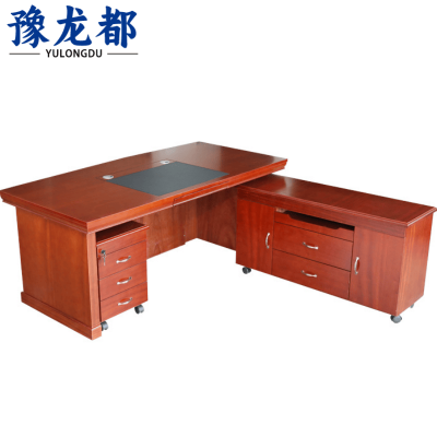 豫龙都老板桌+柜180*90cm套