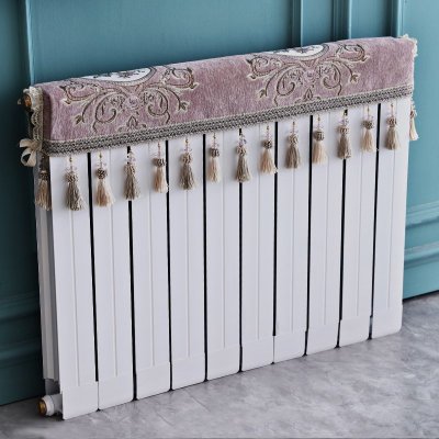 欧式暖气片罩装饰罩子布艺防尘套老式遮挡盖布遮挡帘保护套卫生 清歌紫色 长度160cm*厚度10cm*高度(含穗)20cm