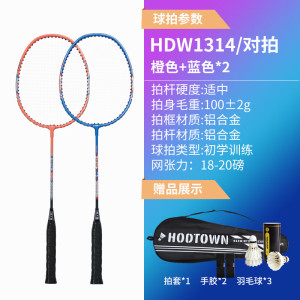 何大屋羽毛球拍对拍 碳铝一体2支训练比赛羽拍碳铝一体 情侣羽毛球拍 HDW1314