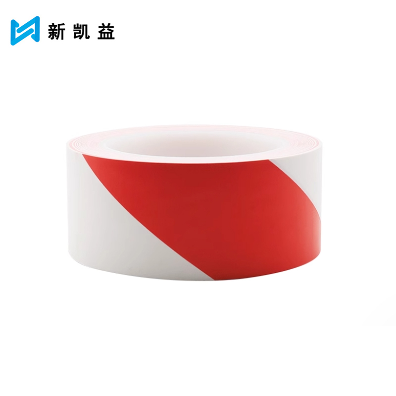 新凯益 警示胶带地板红白色PVC标识胶带 宽80mm 卷