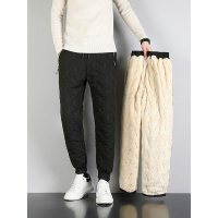 冬季棉裤男加肥加大码羊羔绒冬季外穿保暖宽松直筒休闲裤